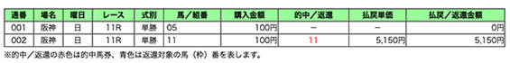 アフリカンゴールド単勝馬券